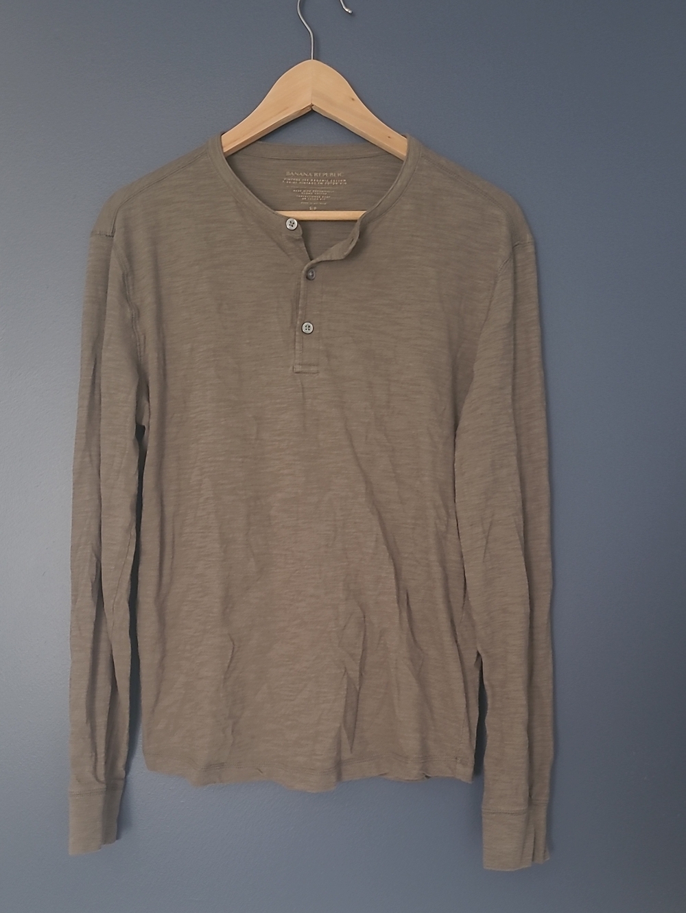 Banana Republic Olive Green Long-Sleeve Henley